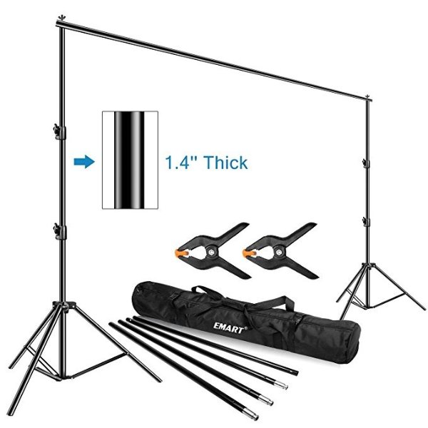 Photo Video Studio Backdrop Stand, 10 x 12ft Heavy Duty Adjustable Photography Muslin Background Support System Kit