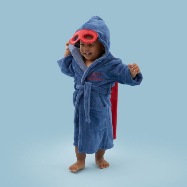 Personalized Super Hero Robe with Mask Welcome %1