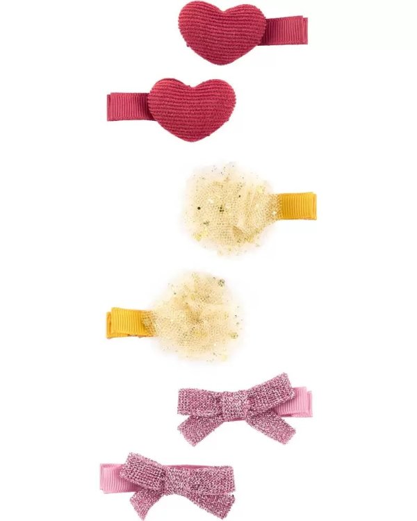 6-Pack Hair Bow Clips