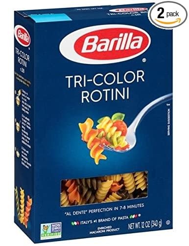 Tri-Color Rotini Pasta 12 oz. (Pack of 2)