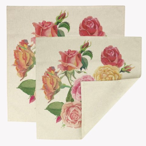 玫瑰花园餐巾2个