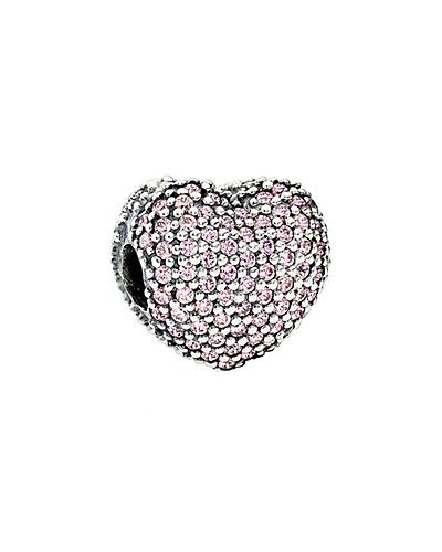 Silver CZ Pave Open My Heart Clip