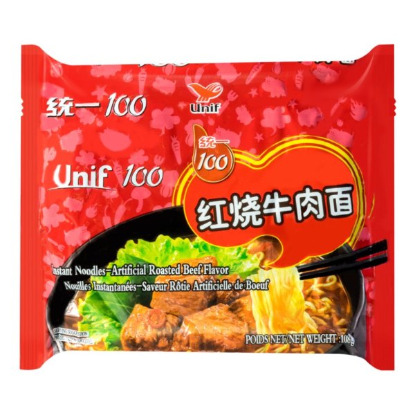 Unif 100 Instant Noodle Artificial Roasted Beef Flavor 108g