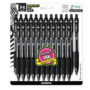 Zebra 可伸缩圆珠笔24支, 黑色1.0mm