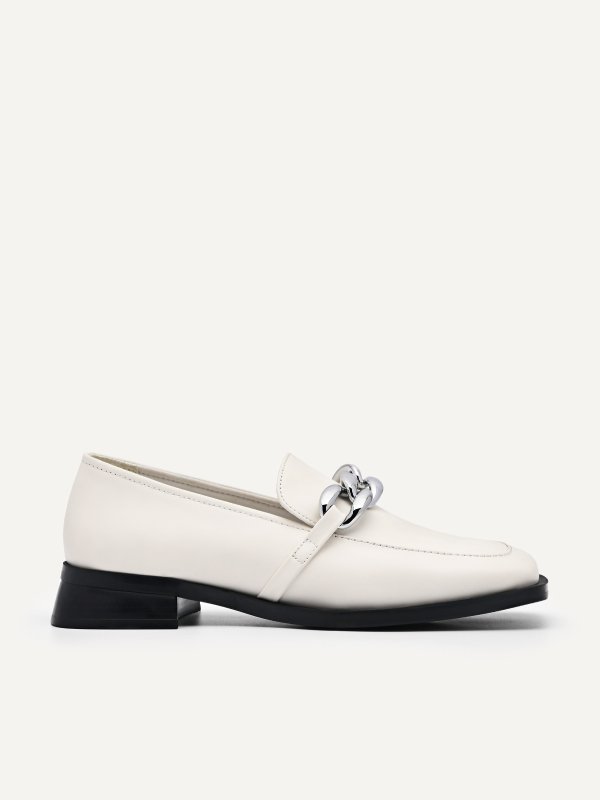 Lyra Leather Loafers - Chalk
