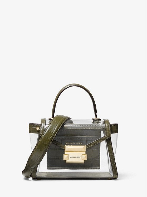Whitney Mini Clear and Leather Satchel