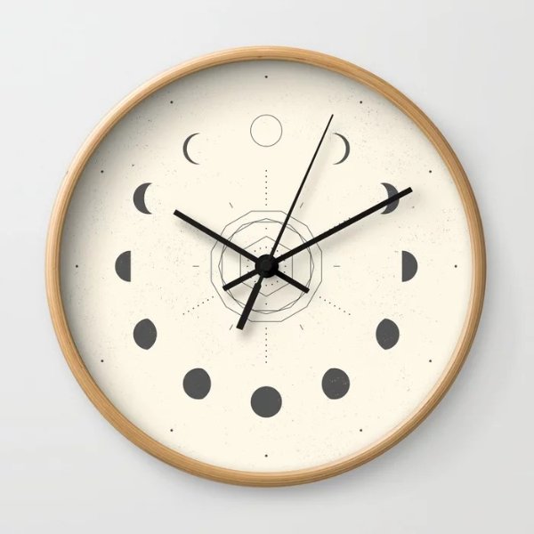 Moon Phases Light Wall Clock by naylasmith