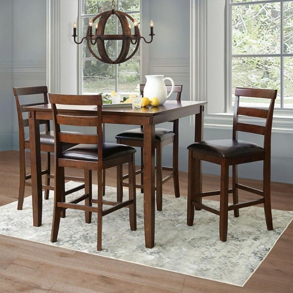 Sycamore Counter-Height Wood 5-Piece Dining Set, Brown - Sam's Club