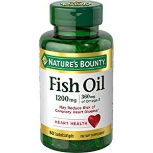 Nature's Bounty Fish Oil 1200 mg Omega-3 and Omega-6, 60 Odorless Softgels