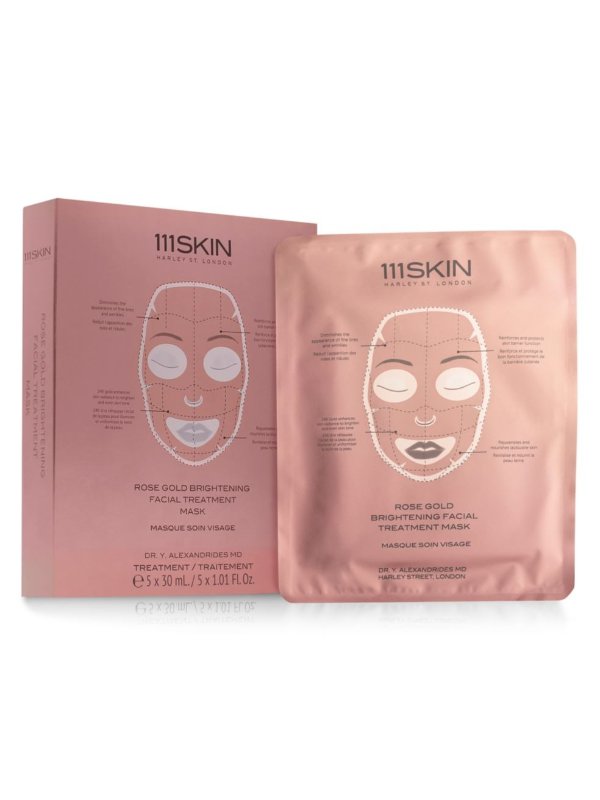 - Rose Gold Brightening 5-Piece Facial Treatment Mask Set