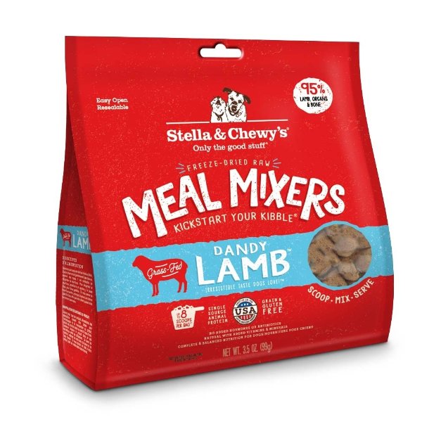 Stella & Chewy's Freeze Dried Raw Dandy Lamb Meal Mixers Grain Free Dog Food Topper | Petflow