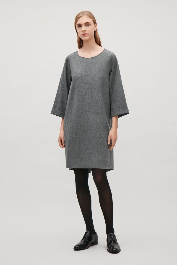 WOOL DRESS - Dark Grey - Dresses - COS US