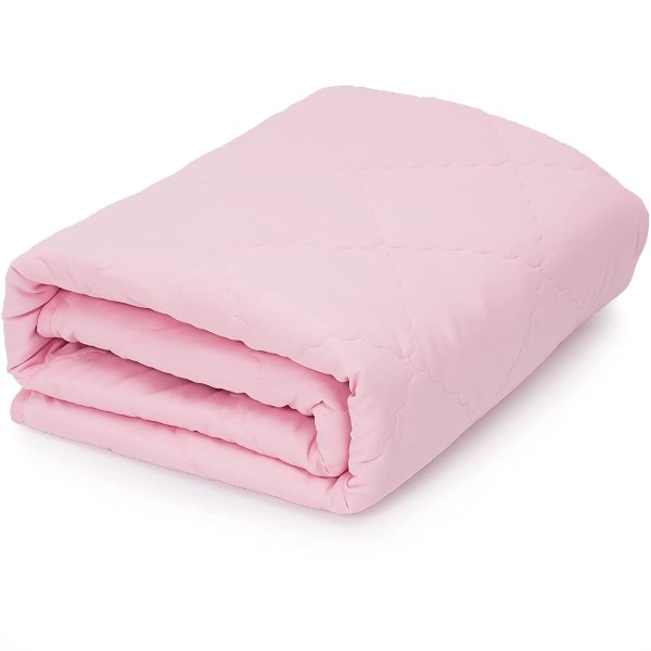 Toddler Comforter for Crib, Lightweight and Warm Baby Quilt Blanket, Summer-Weight Breathable Crib Quilt, 39”x47”, Pink