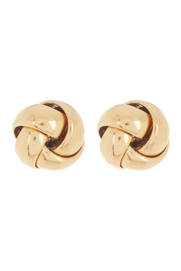 14K Gold Plated Sterling Silver Knot Stud Earrings