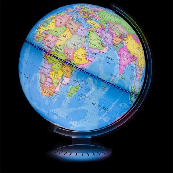 8in Illuminated Up World Globe - Multicolor
