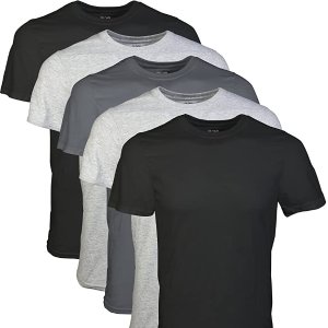 Gildan 男士100%纯棉圆领T恤5件套