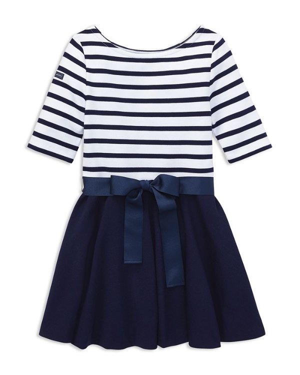 Girls' Stripe Knit Ponte Dress - Little Kid, Big Kid