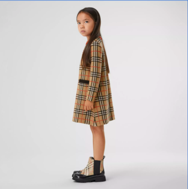 Little Girl's & Girl's Denise Vintage Check Merino Wool Dress