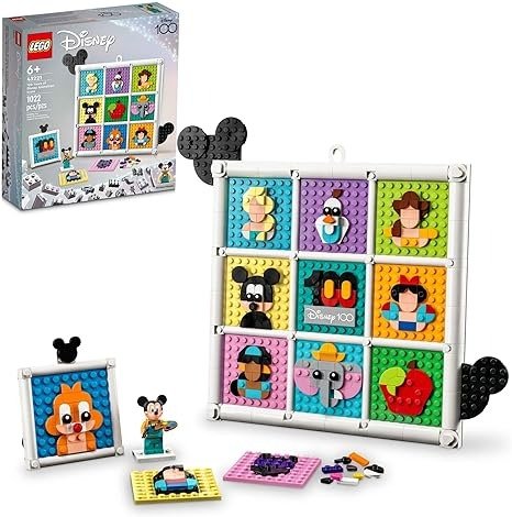 Disney 100 Years of Disney Animation Icons 43221 Buildable Disney Toy with Mickey Mouse Minifigure, Classic Disney Wall Art, Fun Toys for Kids Ages 6+