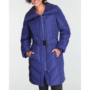 Kenneth Cole Reaction Women's Belted Long Down Coat