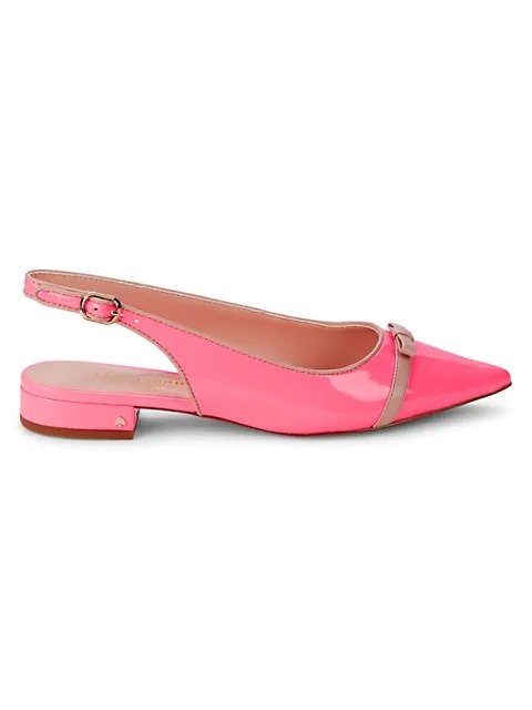 Antibes Patent Leather Point-Toe Slingback Flats