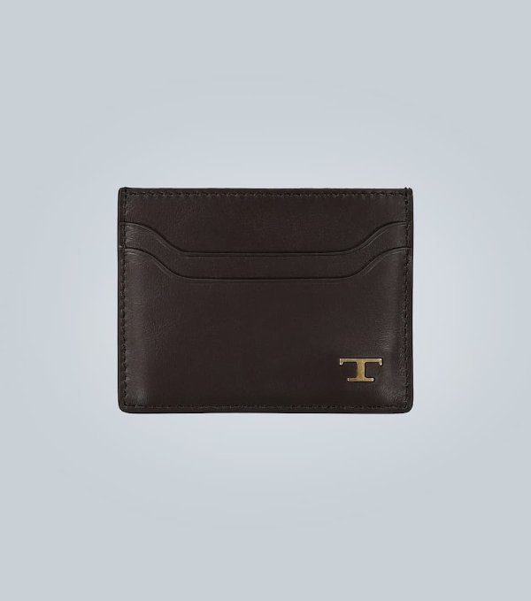 Leather cardholder with logo