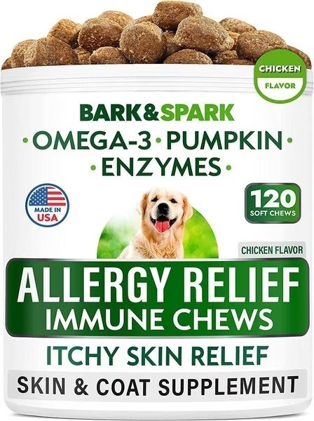 Bark&Spark Allergy Relief Omega 3 Anti-Itch Chicken Flavor Dog Chew