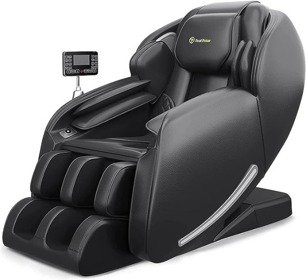 Massage Chair, Full Body Zero Gravity SL-Track Shiatsu Massage Recliner Chair with Heat Body Scan Bluetooth Foot Roller, Favor-06 Black