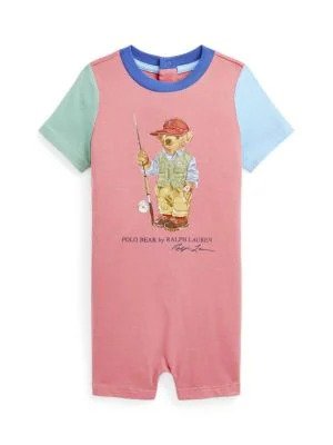 Baby Boy's Polo Bear Colorblock Jersey Shortalls