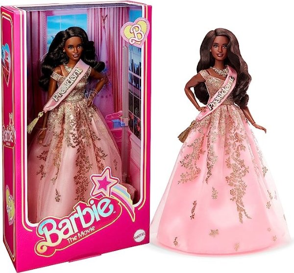 The Movie Doll, PresidentCollectible Wearing Shimmery Pink and Gold Dress with Sash (Amazon Exclusive)