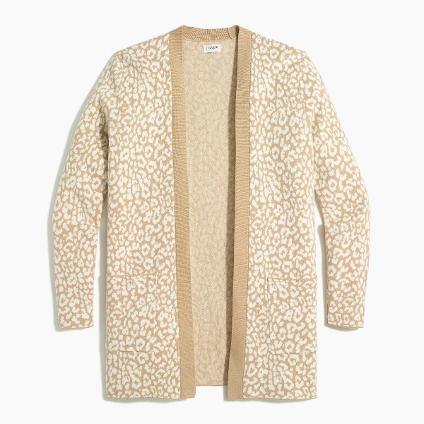 Leopard open cardigan sweater