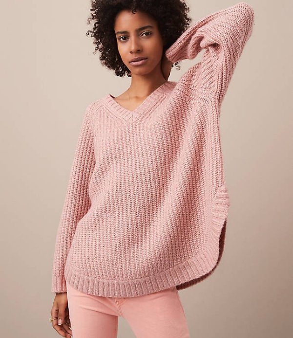 Slouchy Shirttail Tunic Sweater
