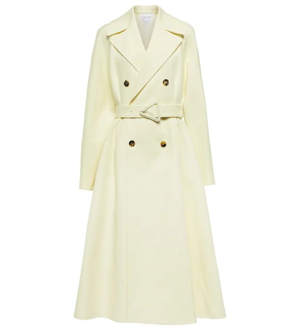 Belted cotton canvas trench coat
