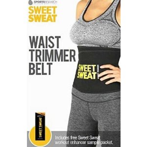 Sweet Sweat Premium Waist Trimmer for Men & Women. Includes Free Sample of Sweet Sweat Workout Enhancer