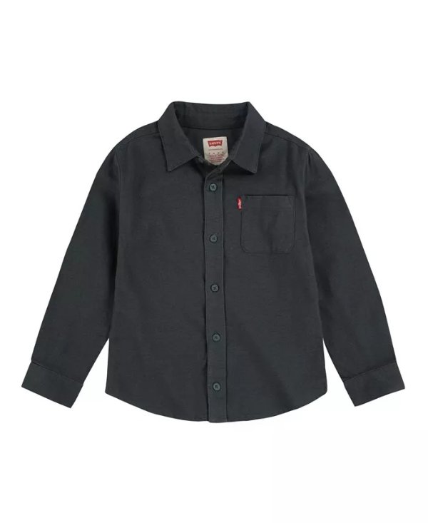 Little Boys Flannel Long Sleeve Button Up Shirt