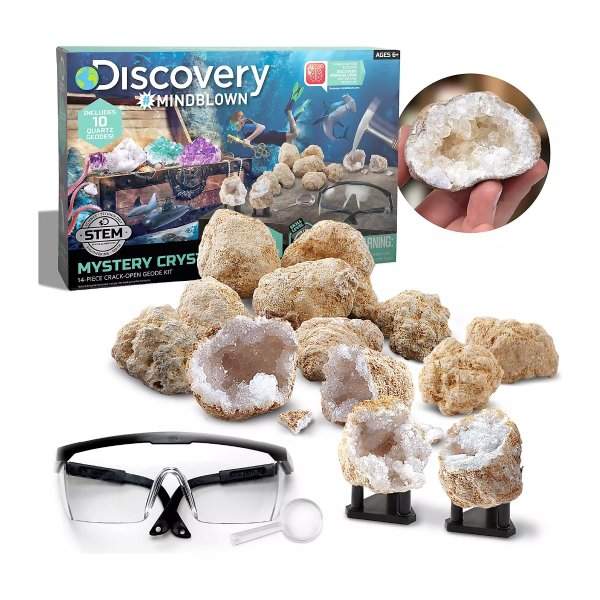 Geode Crystal Excavation Kit, 14-Piece Geology STEM Set