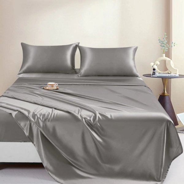 Luxury 22 Momme | Silk Bedding Duvet Cover Set w pillow shams (4Pcs) | 7 Colors