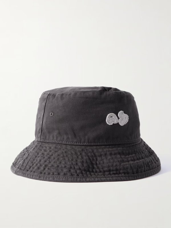 Logo-Appliqued Garment-Dyed Cotton-Twill Bucket Hat