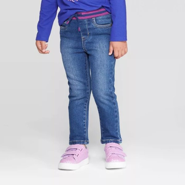 Toddler Girls  Pull On Cozy Skinny Jeans