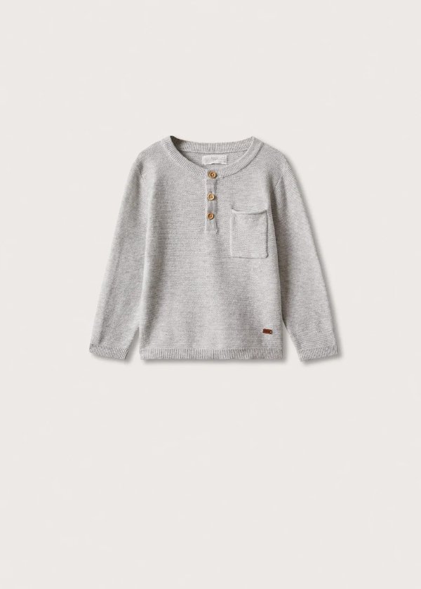 Buttoned cotton sweater - Girls | Mango Kids USA