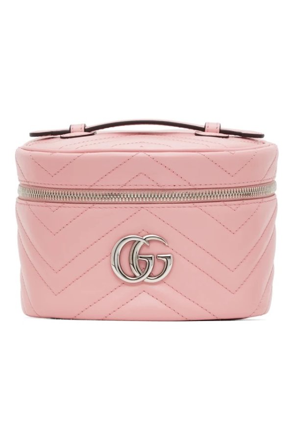 Pink GG Marmont 2.0 Zip Around Cosmetic Bag