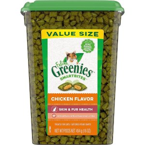 Greenies$6优惠券+ss鸡肉口味猫咪零食16oz