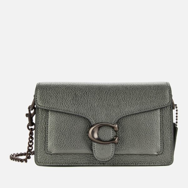 Women's Metallic Leather Tabby Chain Crossbody - Graphite
