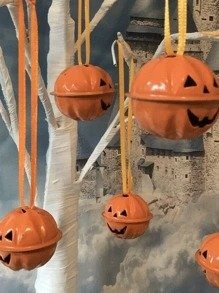 6pcs Halloween Pumpkin Shaped Decorative Bell