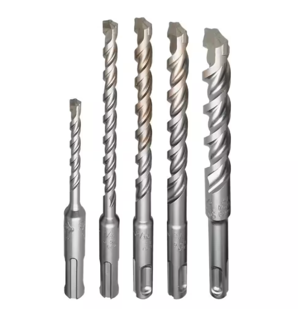 2-Cutter SDS-PLUS Carbide Hammer Drill Bit Set (5-Piece)