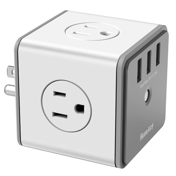 Surge Protector USB Wall Adapter with 4 AC Outlets 3 USB Charging Ports