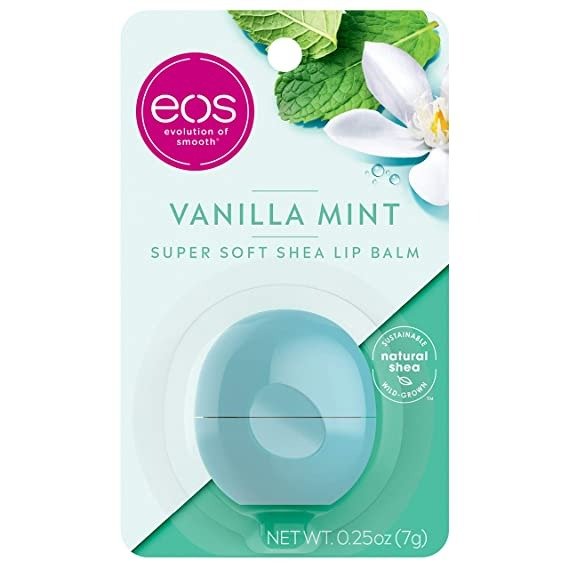 Super Soft Shea Lip Balm 24 Hour Hydration Care to Moisturize Dry Lips Gluten Free, Vanilla Mint, 0.25 oz