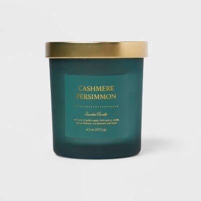 Colored Glass Candle Cashmere Persimmon Green