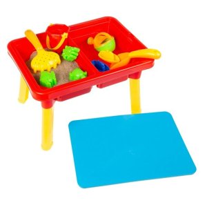 Hey! Play!Water or Sand Sensory Table with Lid and Toys - Portable Covered Activity Playset by Hey! Play!