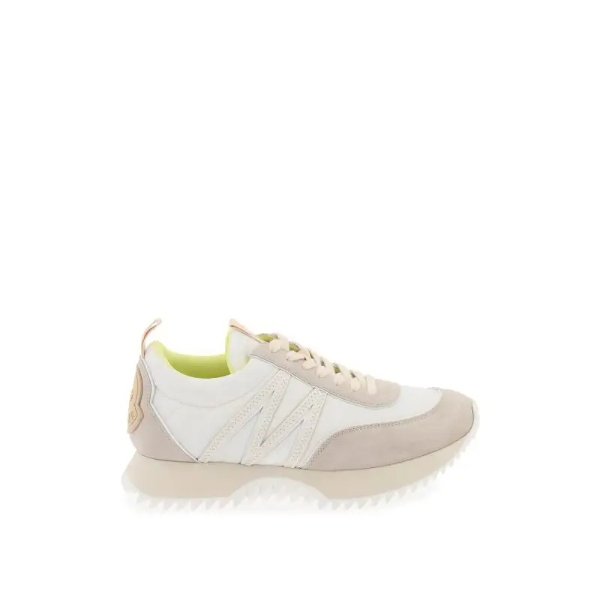 MONCLER pacey sneakers in nylon and suede leather.